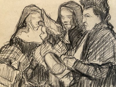 Portrait Théophile Alexandre Steinlen Original Drawing 19th Century
