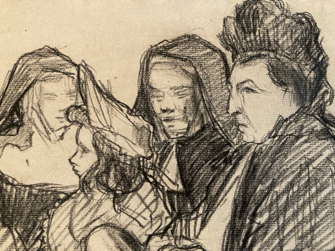 Portrait Théophile Alexandre Steinlen dessin Original  Époque XIXe Drawing