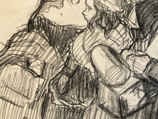 Portrait Théophile Alexandre Steinlen dessin Original  Époque XIXe Drawing
