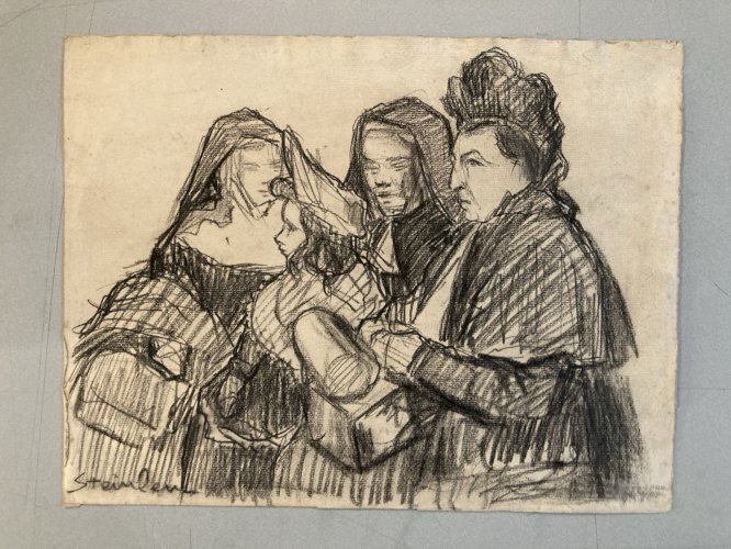 Portrait Théophile Alexandre Steinlen dessin Original  Époque XIXe Drawing