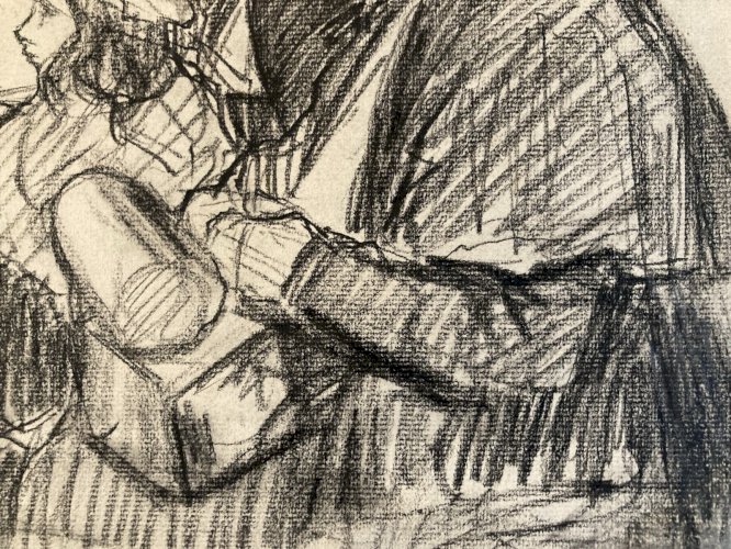 Portrait Théophile Alexandre Steinlen dessin Original  Époque XIXe Drawing