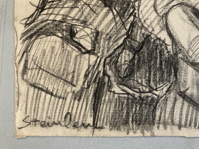 Portrait Théophile Alexandre Steinlen dessin Original  Époque XIXe Drawing