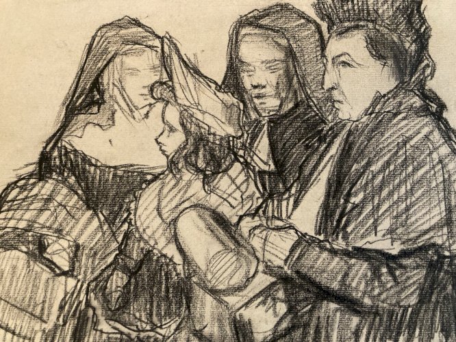 Portrait Théophile Alexandre Steinlen dessin Original  Époque XIXe Drawing
