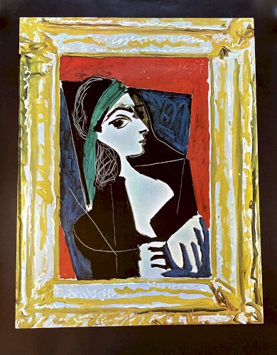 POSTER Pablo PICASSO Tableau "Jacqueline" édition Verkerke Affiche vintage 1970