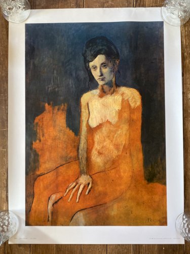 POSTER Pablo PICASSO Tableau "Nu Assis" édition Braun et Cie Vintage 1961
