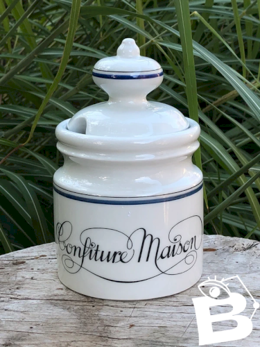 Pot à confiture vintage en porcelaine d Auteuil modèle