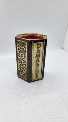 POT A CRAYONS STYLO MARQUETERIE DAMASCUS N° 2