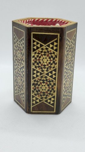 POT A CRAYONS STYLO MARQUETERIE DAMASQUINE N° 1