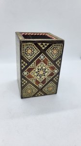 POT A CRAYONS STYLO MARQUETERIE DAMSCUS CARRE N° 3
