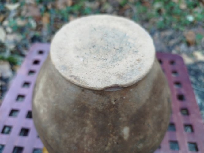 Pot a graisse ancien, pot jaune sud-ouest France 