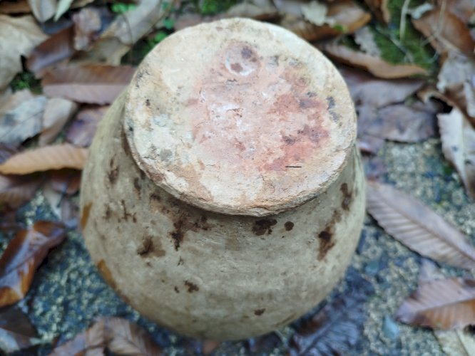 Pot a graisse ancien, pot jaune du sud-ouest France 