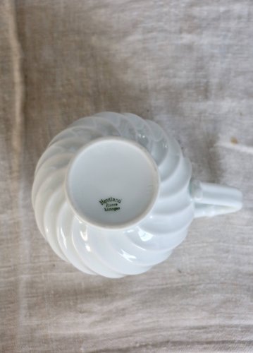 Pot à lait / crémier vintage porcelaine blanche torsadée Limoges Haviland