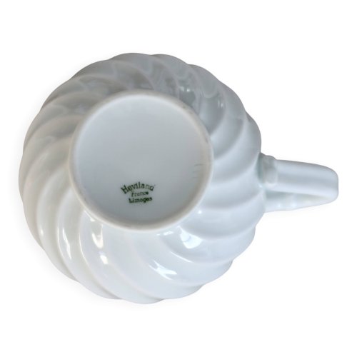 Pot à lait / crémier vintage porcelaine blanche torsadée Limoges Haviland