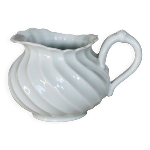 Pot à lait / crémier vintage porcelaine blanche torsadée Limoges Haviland