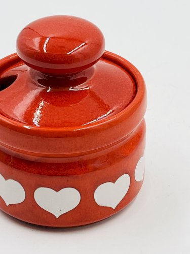 Pot à moutarde Waechtersbach vintage décor cœurs
