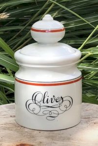 Pot à Olives vintage en porcelaine d Auteuil