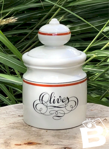 Pot à Olives vintage en porcelaine d Auteuil