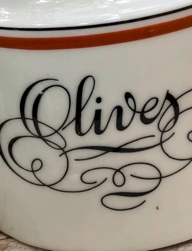 Pot à Olives vintage en porcelaine d Auteuil