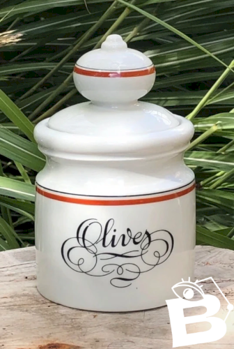 Pot à Olives vintage en porcelaine d Auteuil
