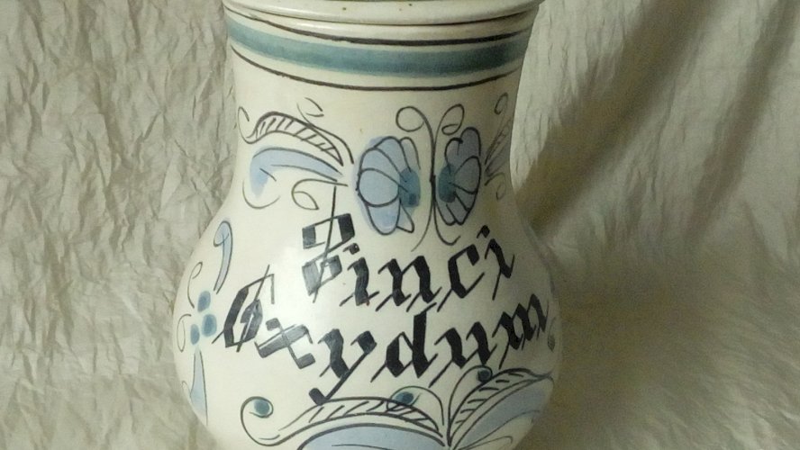 POT A PHARMACIE APOTHICAIRE EN CERAMIQUE KERALUC QUIMPER 20 EME** N°2