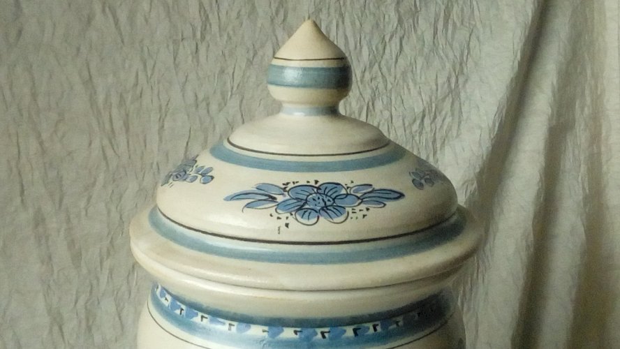 POT A PHARMACIE APOTHICAIRE EN CERAMIQUE KERALUC QUIMPER 20 EME**