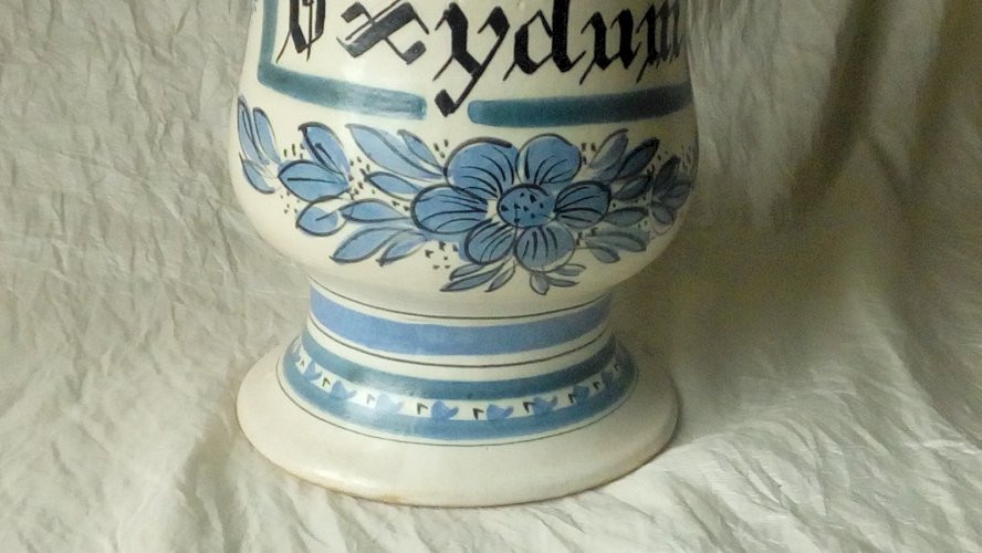 POT A PHARMACIE APOTHICAIRE EN CERAMIQUE KERALUC QUIMPER 20 EME**