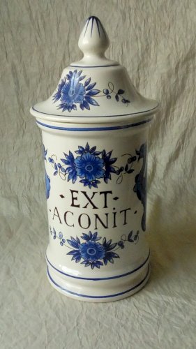 POT A PHARMACIE APOTHICAIRE EN FAIENCE ST CLEMENT FRANCE "EXT-ACONIT-*