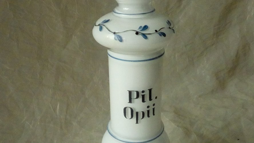 POT A PHARMACIE APOTHICAIRE EN OPALINE PIL OPPI**