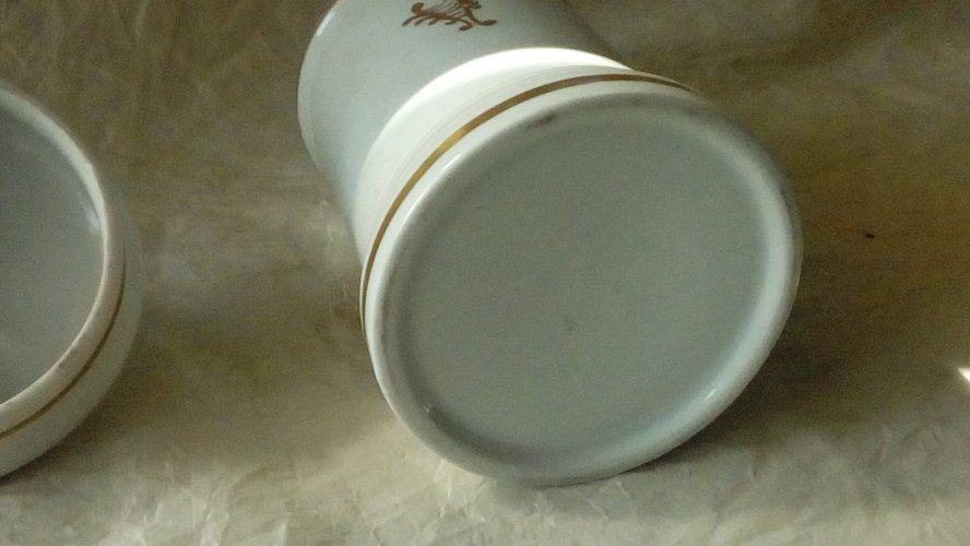 POT A PHARMACIE APOTHICAIRE EN PORCELAINE PAPAVER PAVOT**