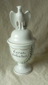 POT A PHARMACY IN PORCELAIN DECOR OF PARIS ROYAL EAGLE NAPOLEON III STYLE