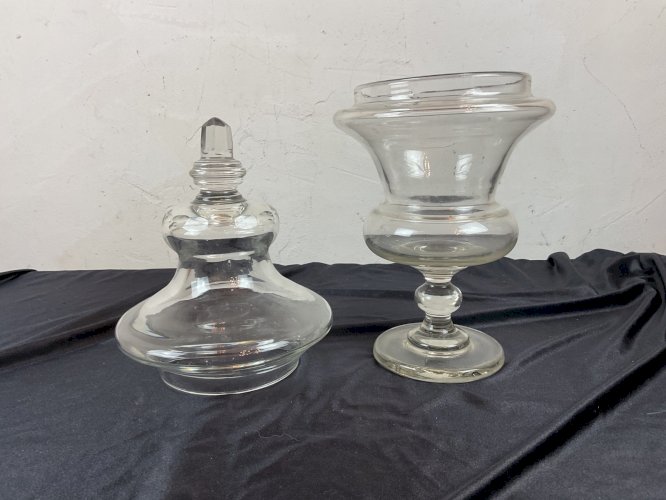 pot à pharmacie en verre soufflé apothicaire XIXeme