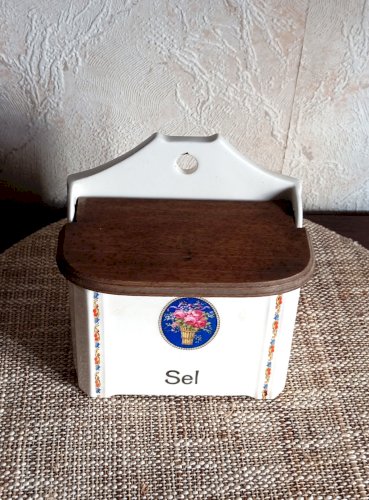 Pot à sel ancien DIMAR URBACH – céramique Art Déco – Tchécoslovaquie