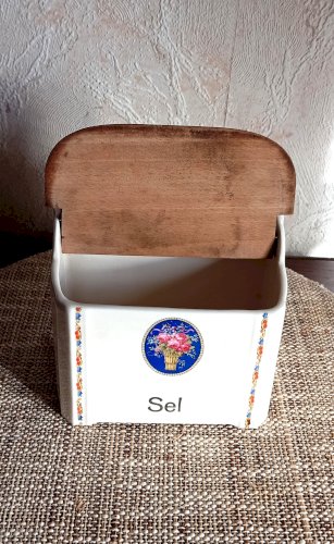 Pot à sel ancien DIMAR URBACH – céramique Art Déco – Tchécoslovaquie