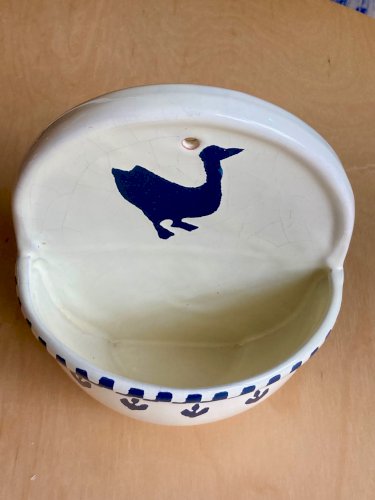 Pot à sel bleu et blanc Geneviève Lethu