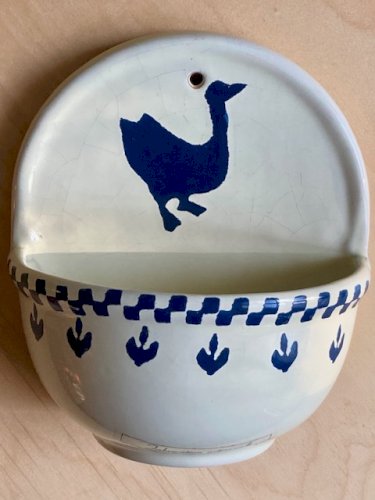 Pot à sel bleu et blanc Geneviève Lethu