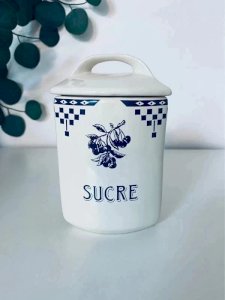 Pot à Sucre Comptoir de Famille Cerises Bleu Campagne Chic