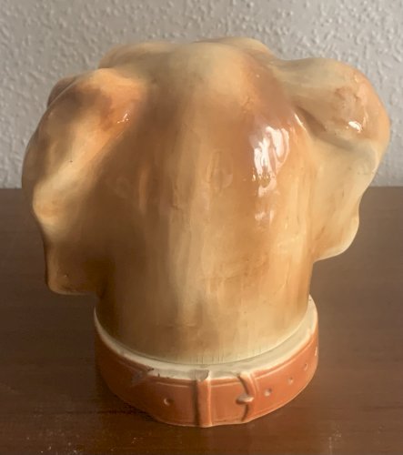 Pot à tabac en faïence de Saint Clément majolique tête de chien Médor