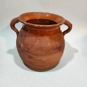 Old pot, glazed stoneware confit pot