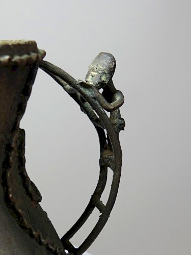 Pot Ashanti Kuduo, coupe des âmes, incomplet bronze à la cire perdu ancien