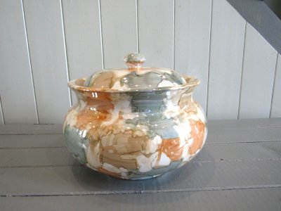 Lidded ceramic pot by Nazareno Picchiotti.