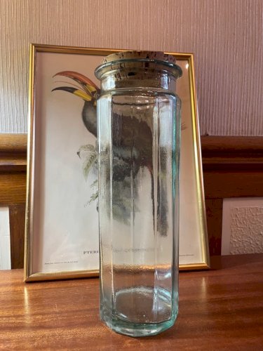 Pot bocal en verre épais 30cm vintage