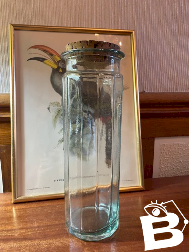 Pot bocal en verre épais 30cm vintage