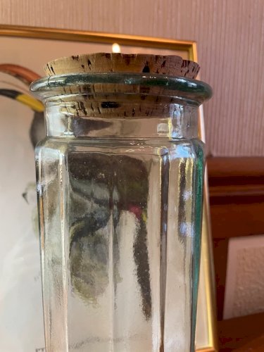 Pot bocal en verre épais 30cm vintage