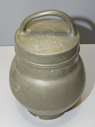 -POT BOUILLON ETAIN XIX TRANSPORT de LA SOUPE aux CHAMPS ALLEZ Frères PARIS   D