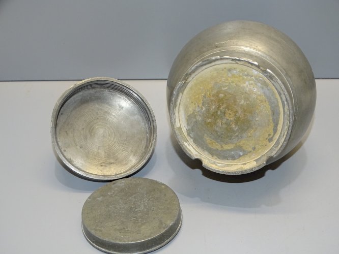 -POT BOUILLON ETAIN XIX TRANSPORT de LA SOUPE aux CHAMPS COLLECTION déco   D