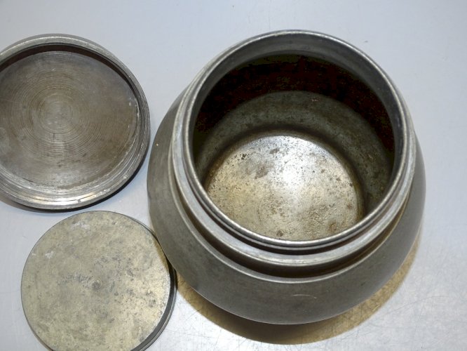 -POT BOUILLON ETAIN XIX TRANSPORT de LA SOUPE aux CHAMPS COLLECTION déco   D