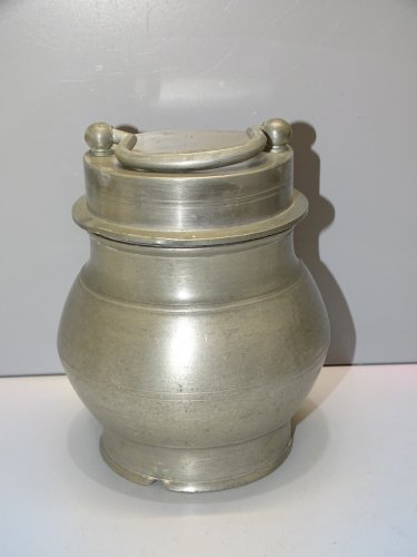 -POT BOUILLON ETAIN XIX TRANSPORT de LA SOUPE aux CHAMPS COLLECTION déco   D