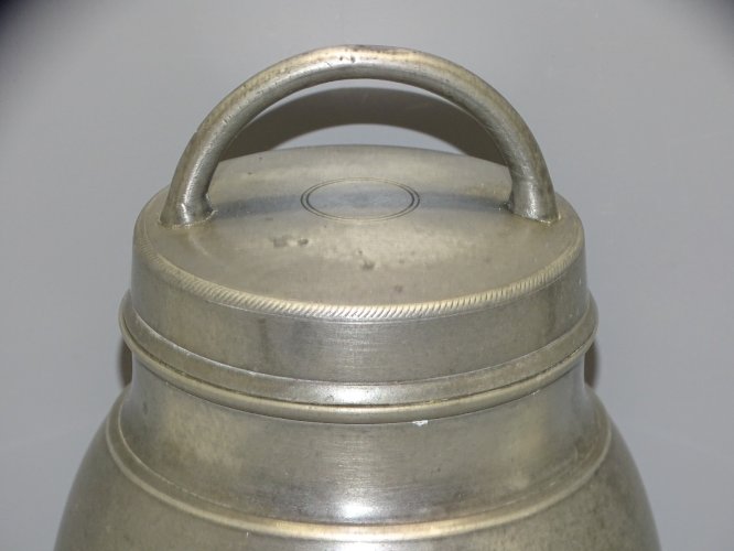 -POT BOUILLON ETAIN XIX TRANSPORT de LA SOUPE aux CHAMPS COLLECTION déco   D