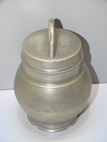 -POT BOUILLON ETAIN XIX TRANSPORT de LA SOUPE aux CHAMPS COLLECTION déco   D