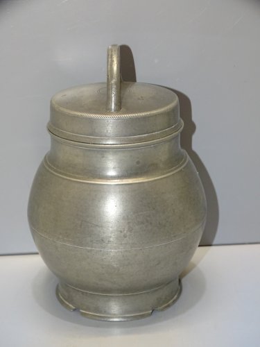 -POT BOUILLON ETAIN XIX TRANSPORT de LA SOUPE aux CHAMPS COLLECTION déco   D